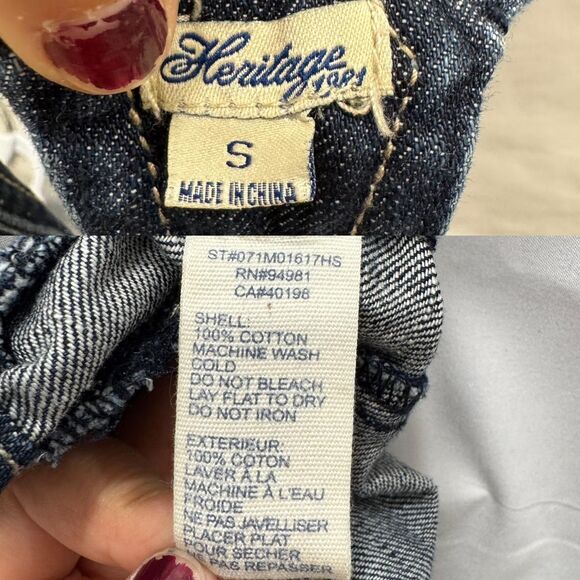 Heritage 1981 Y2K Grunge Denim Vest Dark Wash Cropped Button Front Women's Small - Picture 8 of 8